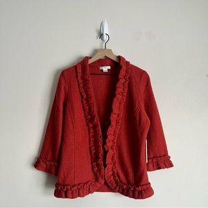 NWT SUSAN BRISTOL Wool Blazer Jacket Large Brick Red